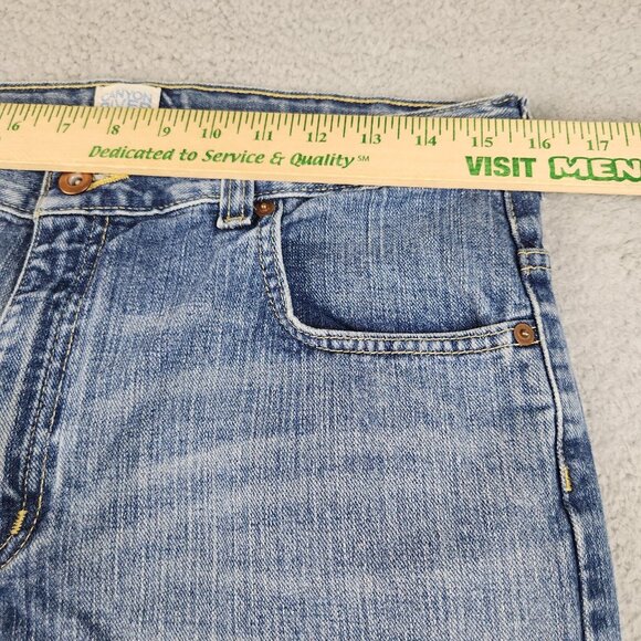 Y2K Boys Relaxed Fit Jeans Boys 18 Husky Straight Faded Adjustable Denim Pants - Picture 4 of 12